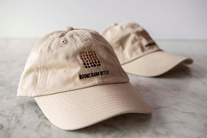 Be a brand ambassador with boomerang bite caps, the perfect BB merch